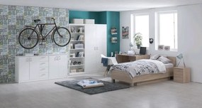 Široká zásuvková komoda Mega 39, biela