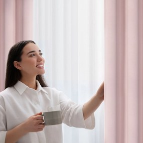 ZÁVES NA KRÚŽKOCH NERISA 140X250 CM PUDROVÁ