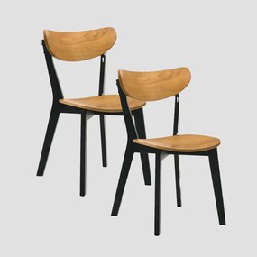 Set dvoch jedálenských stoličiek VIERI čierne / hnedé 718120