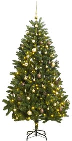 Umelý výklopný vianočný stromček 300 LED a sada gúľ 270 cm 3210131