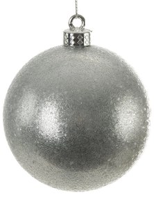 VIANOČNÁ BANKA NA STROMČEK SADA 4 KS (FI) 8 CM STRIEBORNÁ