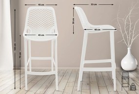 Plastová barová stolička DS10778434 - Biela