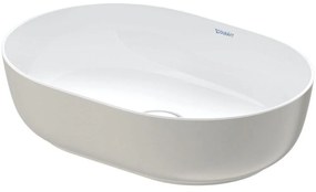 DURAVIT Luv oválna umývadlová misa bez otvoru, bez prepadu, 500 x 350 mm, biela/šedá matná, s povrchom WonderGliss, 03795023001