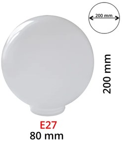 Náhradné tienidlo mliečne pre svietidlá PARK E27 pr. 20 cm