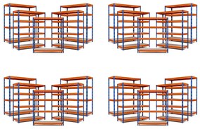 Trestles AKCIA - Balíček 20x Policový regál 1800x1600x450
