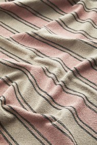 MADAM STOLTZ Prikrývka z recyklovanej bavlny Stripe Fringes 125 × 175 cm