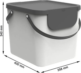 Kôš na triedený odpad ALBULA biely 40 l