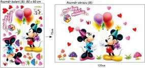 Veselá Stena Samolepka Mickey Mouse a Minnie Veľkosť: 75 x 120 cm