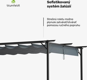 Blumfeldt Pantheon Robust Pergola, 3x4 m práškovo lakovaná oceľ odolná voči poveternostným vplyvom