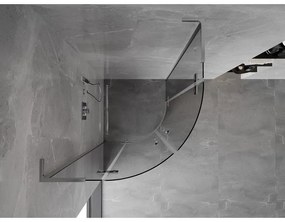 Mexen Mist L, štvrťkruhový sprchový kút s 2-krídlovými dverami, 90 x 90 cm, 8mm číre sklo, chrómový profil, 8A33L-090-090-01-00