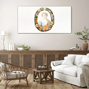 Obraz na skle Portrét ženy s kvetinami