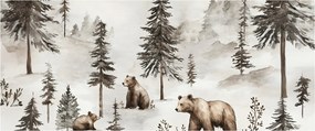 Obraz - Les s medveďmi (120x50 cm)