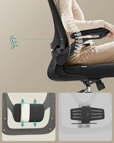 ergonomická kancelárska stolička, otočná stolička s sieťovaným operadlom, čierna farba