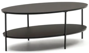 Čierny konferenčný stolík so sklenenou doskou 65x110 cm Fideia – Kave Home