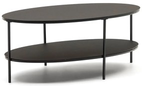 Čierny konferenčný stolík so sklenenou doskou 65x110 cm Fideia – Kave Home