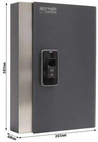 Rottner Skrinka na kľúče KEY PRO, na odtlačok prsta, na 24 kľúčov