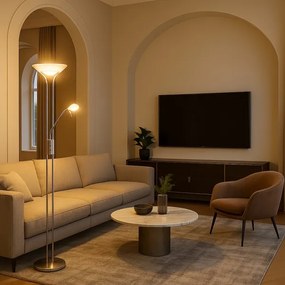 Brilagi - Stmievateľná stojacia lampa SCARLETT 1xR7s/230W/230V+1xG9/40W matný chróm