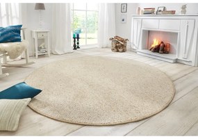 Krémový okrúhly koberec ø 200 cm Wolly – BT Carpet