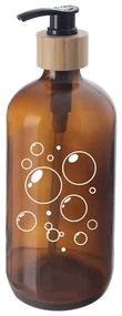 Orion Sklenený dávkovač mydla, hnedá, 0,5 l