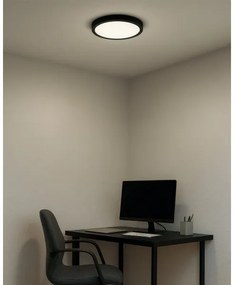 LED stropné svietidlo, 18 W, 230 V, 3000/4000/6500 K, priemer 23 cm, čierne