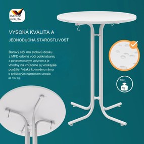 InternetovaZahrada Skladací barový stôl Ø70 cm - biely