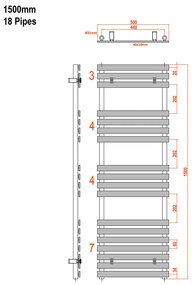 Sapho, JALOUSI vykurovacie teleso 500x1500mm, 765W, biela, 1801-08