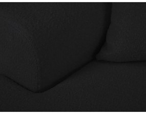 Čierna rozkladacia/s úložným priestorom rohová pohovka z textílie buklé (ľavý roh/s leňoškou) Kyoto – Cosmopolitan Design