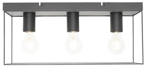 Minimalistické stropné svietidlo čierne 3-svetlo - Kodi