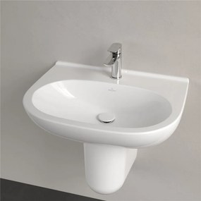 VILLEROY &amp; BOCH O.novo závesné umývadlo s otvorom, bez prepadu, 650 x 510 mm, biela alpská, s povrchom CeramicPlus, 516066R1