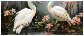 Obraz - Žeriavy biely (120x50 cm)