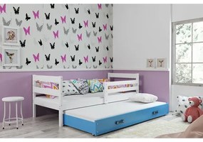 Detská posteľ s výsuvnou posteľou ERYK 190x80 cm Modrá Biela