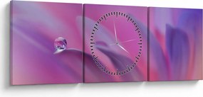 Obraz - Kvapka na kvete (s hodinami) (90x30 cm)