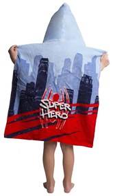 Modro-červené froté detské pončo Spider-Man - Jerry Fabrics