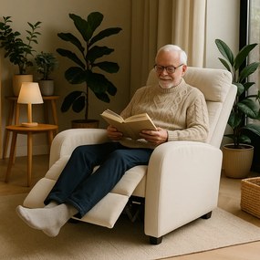 Relaxačné kreslo René rozkladacie béžové