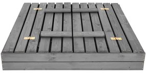 SPRINGOS Uzavreté drevené pieskovisko s lavičkami 120x120 cm – impregnované drevo, s plachtou a netkanou textíliou SBP120SET01X