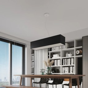 Závesné svietidlo Santa, 1x čierne textilné tienidlo, (biely plast), (80 cm)