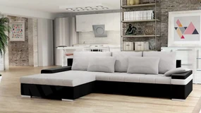 Rohová sedačka Kanton, Dostupné poťahy: ekokoža Soft 011 + Lawa 05, Strana: pravá