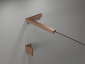 Mexen Lunar L, pravostranný výklopný sprchový kút 70 x 80 cm, 8mm číre sklo, medený matný profil, 834L-070-080-65-00-P