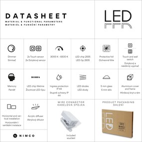 Nimco ČIERNE LED zrkadlo pr. 900 s dvoma dotykovými senzormi - ZPC 31003RVX-90