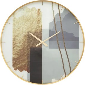 Nástenné hodiny Sklenený motív 80 cm viacfarebné/zlaté