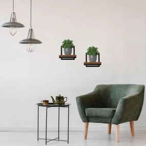 Nástenný stojan na kvety TORGET RUSTIC čierny