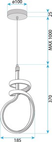 Toolight Toolight, LED závesné svietidlo, 24W, 4000K, G071-CP, zlatá, OSW-08669