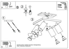 Biele stropné svietidlo Sollux Etna