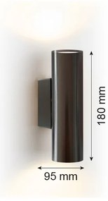 Argon 7231 - Nástenné svietidlo MITOS PLUS 2xGU10/5W/230V čierna