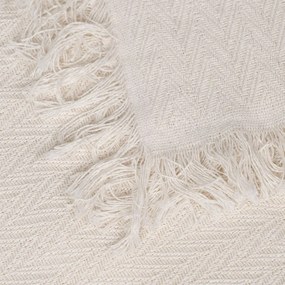 Krémovobiely pléd z recyklovanej bavlny 180x260 cm Spike – Ixia