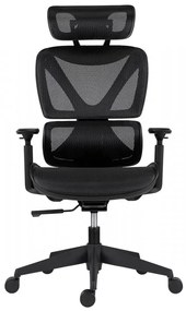 Kancelárska ergonomická stolička ESTER — sieť, čierna, nosnosť 130 kg