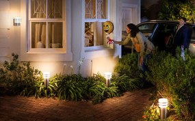 PHILIPS HUE Vonkajšie nástenné LED inteligentné osvetlenie HUE TUAR, 9,5 W, teplá biela, okrúhle, chrómované, IP