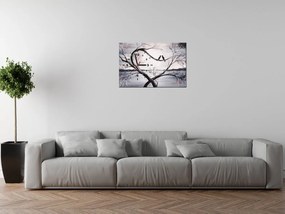 Gario Obraz s hodinami Vtáčia láska na konári Rozmery: 60 x 40 cm