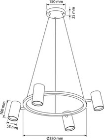 Brilagi - LED RGBW Stmievateľný luster na lanku SELE 4xGU10/6,5W/230V biela