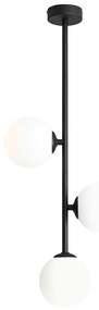 LIBRA 3 WHITE  | Minimalistická lampa s tromi mliečnymi tienidlami Farba: Čierna